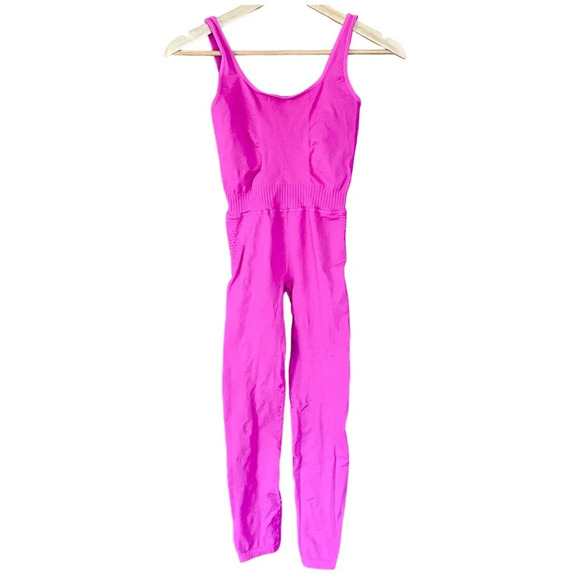 Free People Movement Good Karma Onesie Bright Pink Size XS/Small - Picture 1 of 8